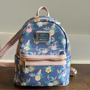EUC Loungefly mini backpack Stitch & Scrump pastel